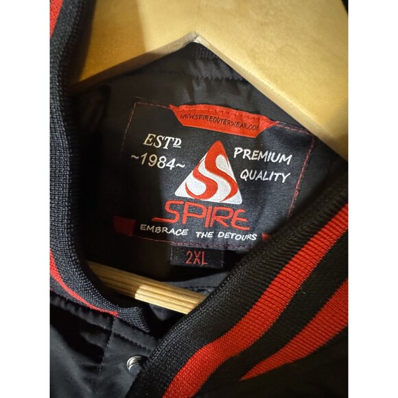 Spire Chaud Varsity Jacket Water Resistant Outerwear, Black Red, Size 2XL, NWT - Picture 3 of 7